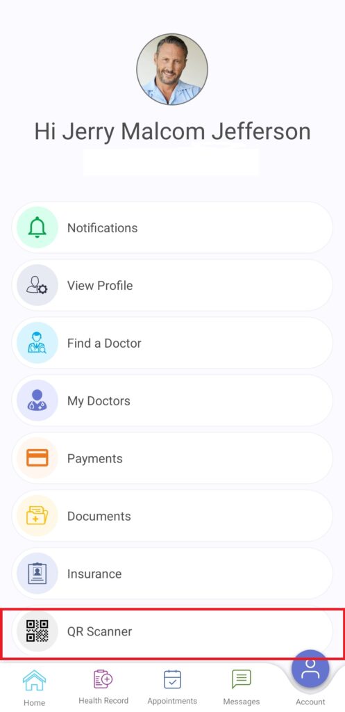 Screenshot of the HelloHealth mobile app